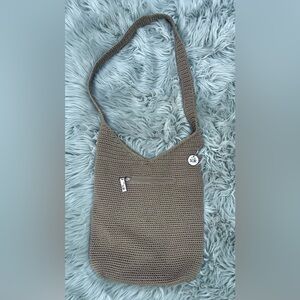 The Sak Crochet Purse Khaki Tan Knit Shoulder Bag Medium Beach Summer Boho
